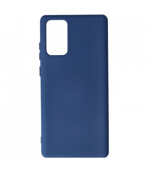 Husa Samsung Galaxy Note 20, SIlicon Catifelat cu interior Microfibra, Albastru Marine